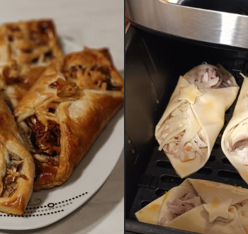 Kieszonki z pieczarkami z ciasta francuskiego w airfryer