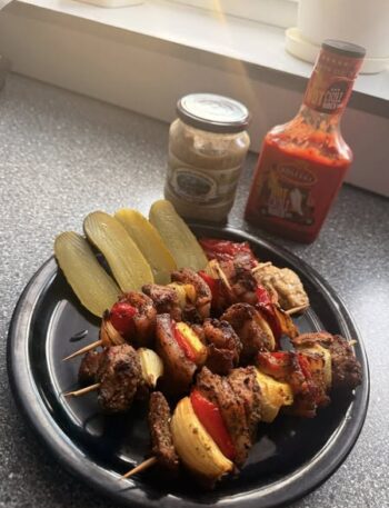 Szaszłyki z karkówki i boczku w airfryer