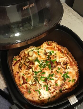 tarta z kurkami i porem z airfryer