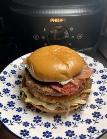 domowy burger drwala z airfryer