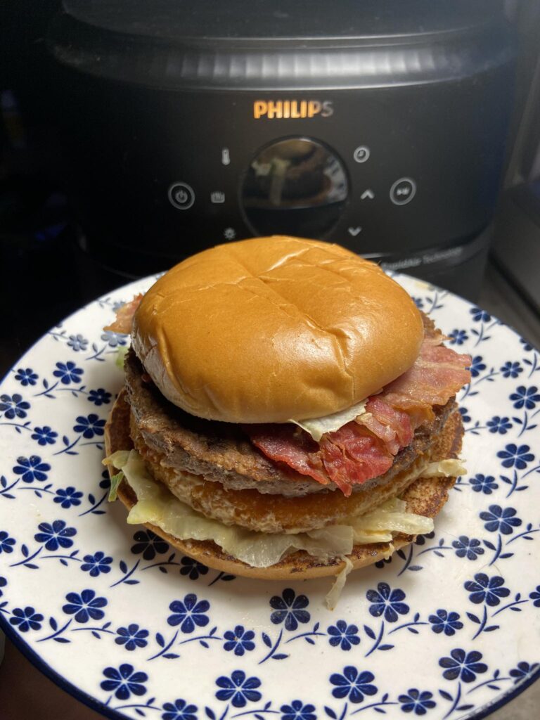 domowy burger drwala z airfryer