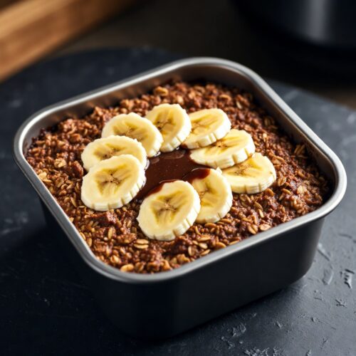 Pieczona owsianka czekoladowa z bananem z Air Fryer