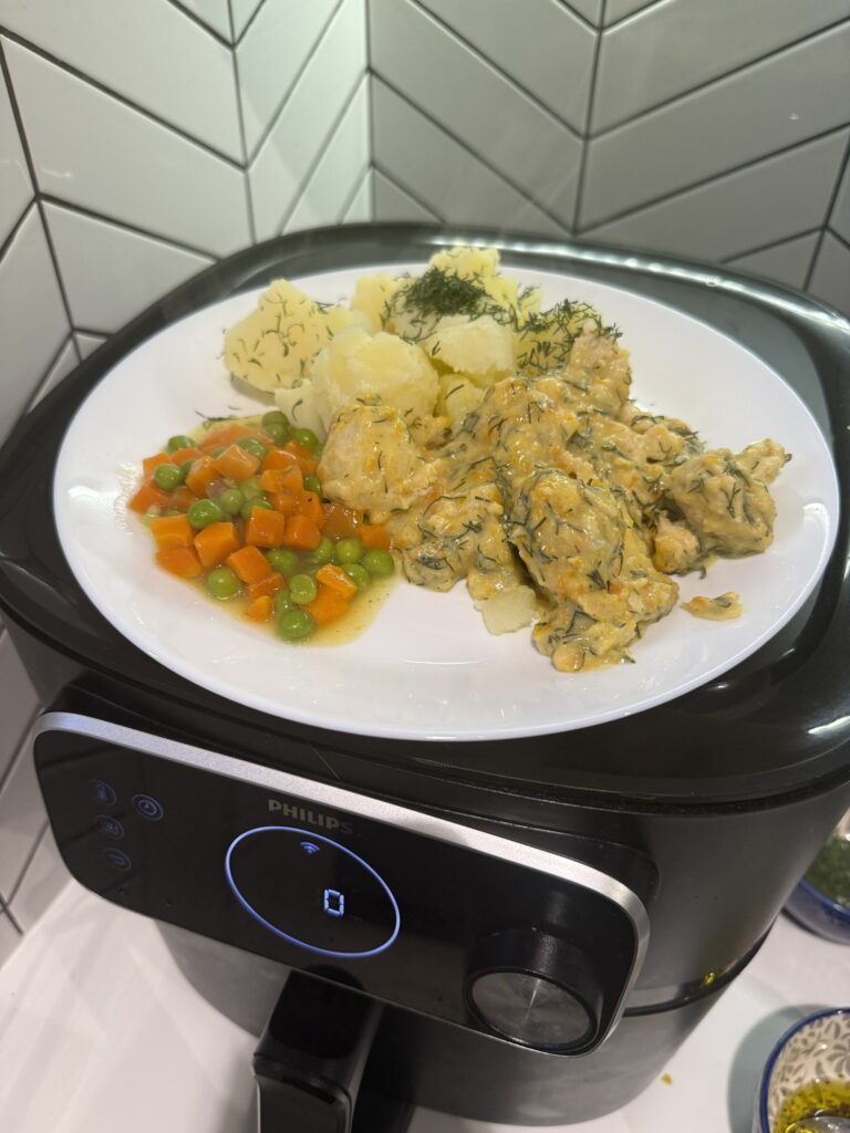 pulpeciki z indyka w sosie koperkowym z airfryer