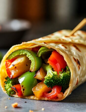 tortilla z airfryer, warzywa z airfryer, tortilla wegetariańska, szybki obiad, airfryer przepisy